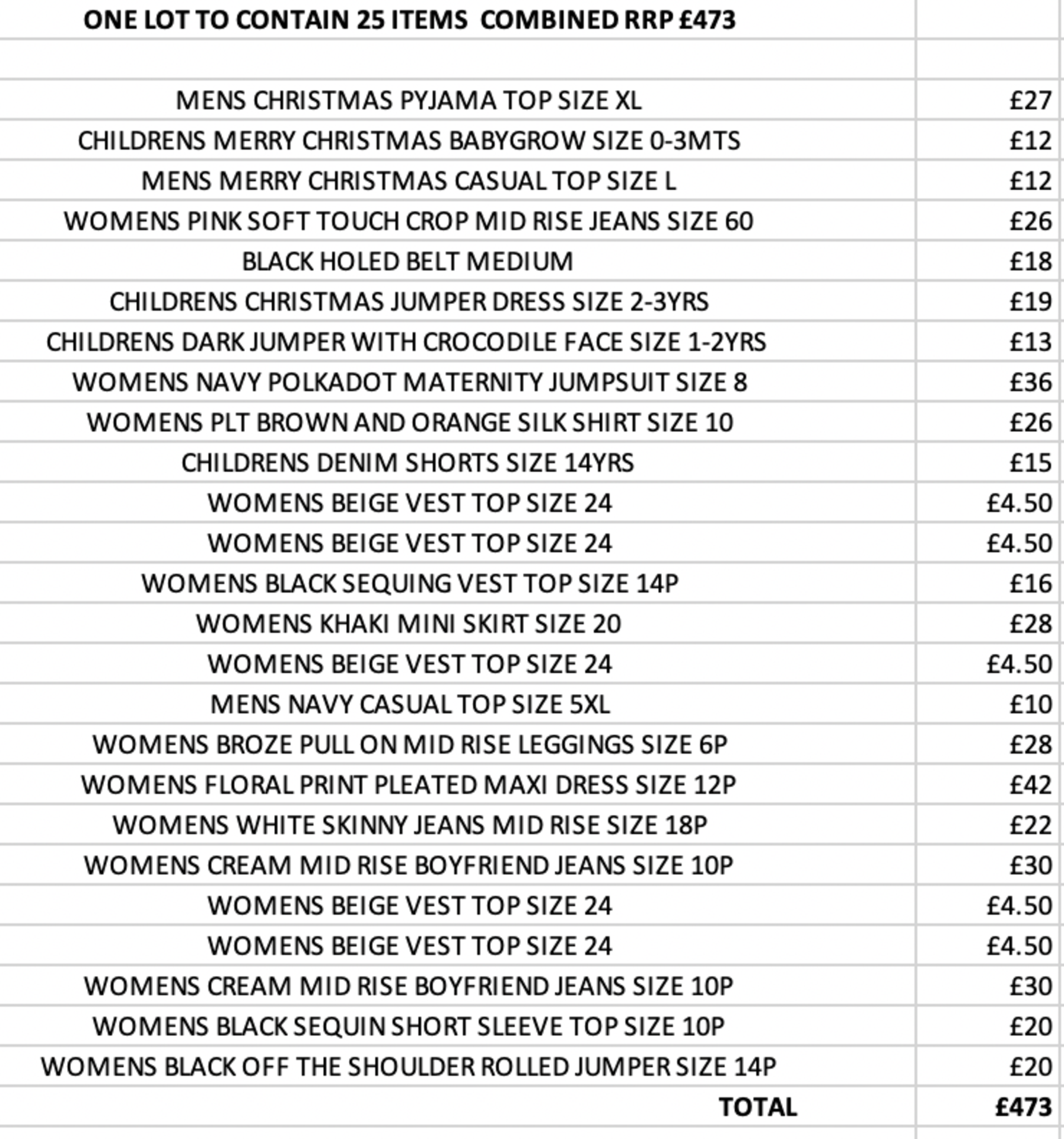 ONE LOT TO CONTAIN 25 ITEMS COMBINED RRP £473 (1059)Condition ReportALL ITEMS ARE BRAND NEW WITH