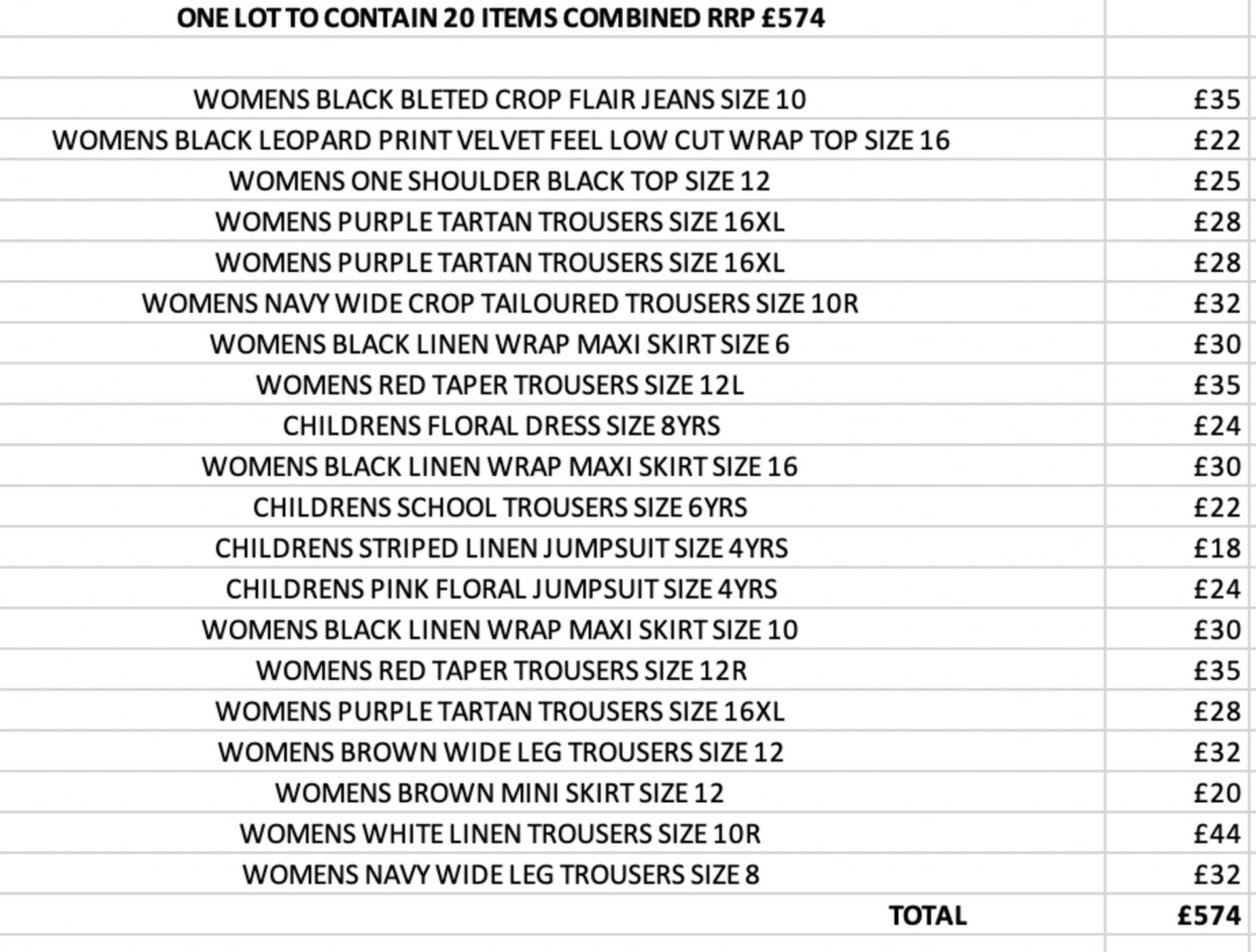 ONE LOT TO CONTAIN 20 ITEMS COMBINED RRP £574 (1069)Condition ReportALL ITEMS ARE BRAND NEW WITH