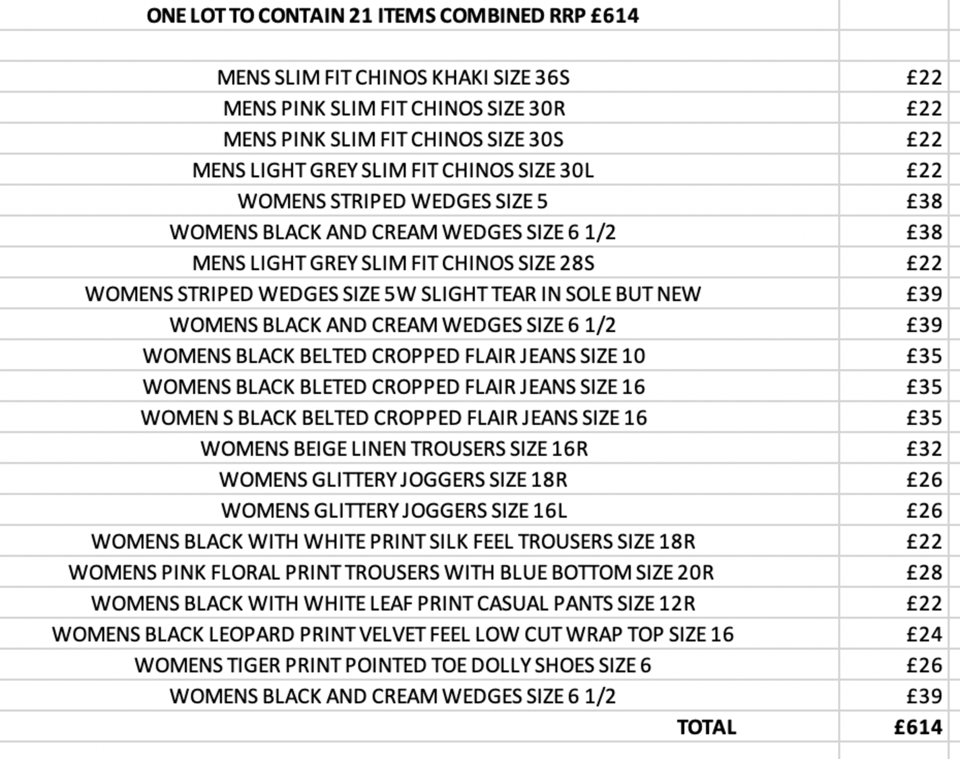 ONE LOT TO CONTAIN 21 ITEMS COMBINED RRP £614 (1065)Condition ReportALL ITEMS ARE BRAND NEW WITH