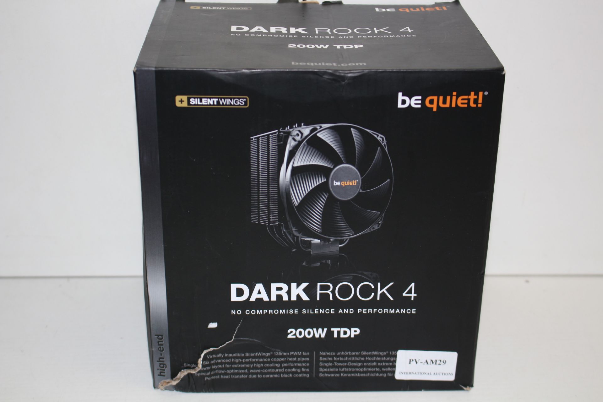 BOXED BE QUIET! DARK ROCK 4 200W TDP FAN RRP £58.26Condition ReportAppraisal Available on Request-