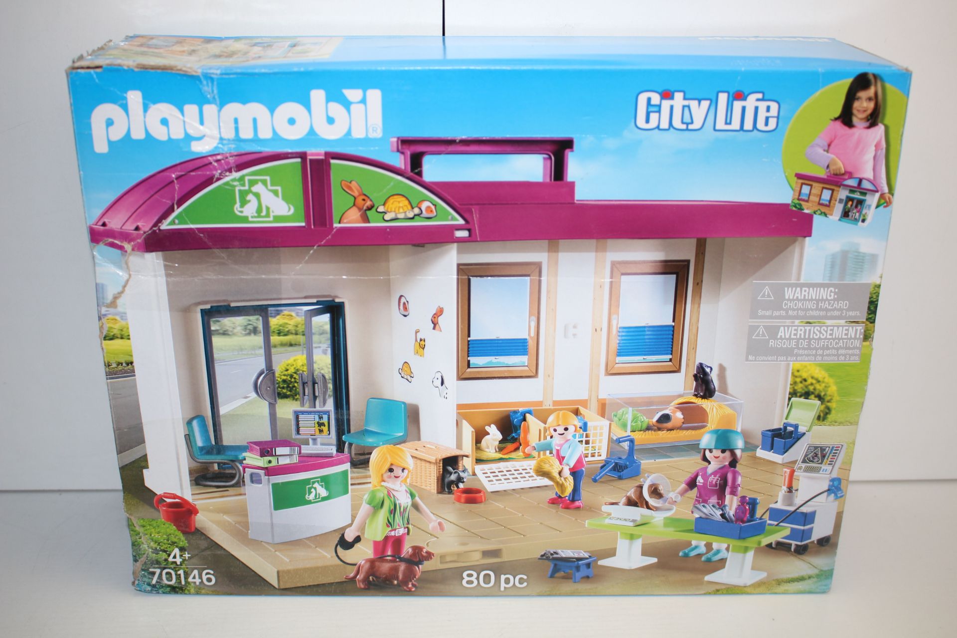 BOXED PLAYMOBIL CITY LIFE TAKE ALONG VET CLINIC 70146 RRP £34.99Condition ReportAppraisal