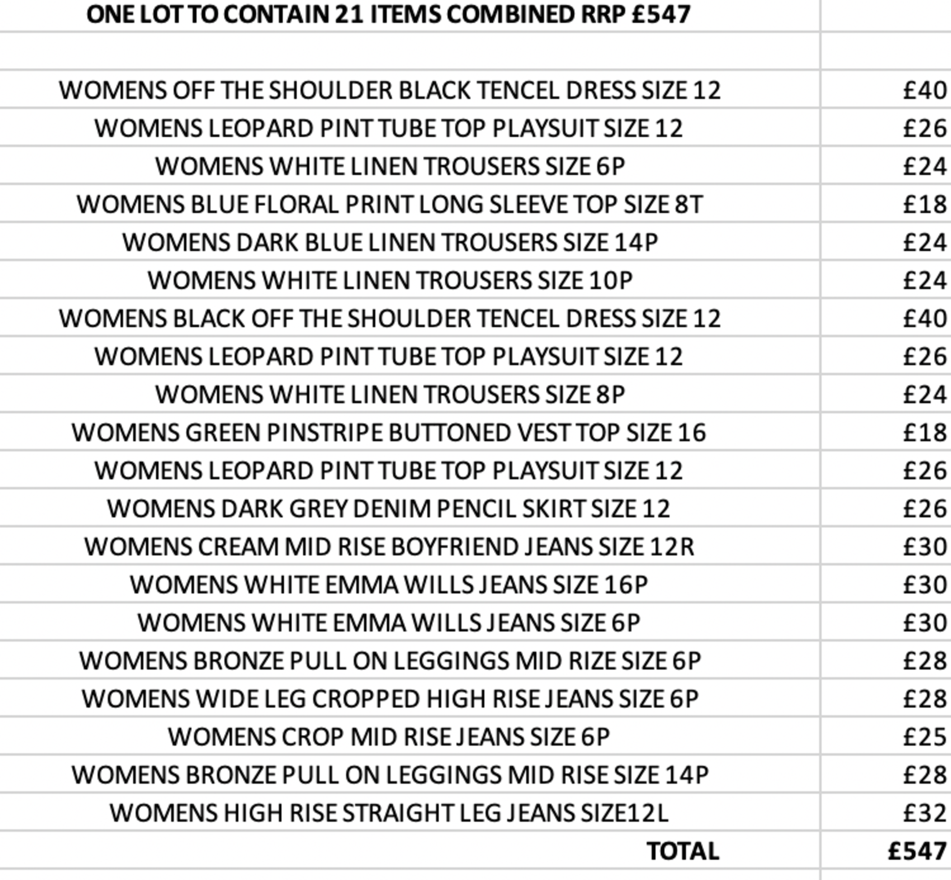 ONE LOT TO CONTAIN 21 ITEMS COMBINED RRP £547 (1053)Condition ReportALL ITEMS ARE BRAND NEW WITH