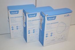 3X BOXED JIANDI 10PACKS KN95 RESPIRATORSCondition ReportAppraisal Available on Request- All Items