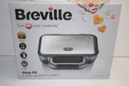 BOXED BREVILLE DEEP FILL 2 SLICE SANDWICH TOASTER MODEL: VST041 RRP £29.99Condition