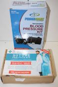 2X BOXED ASSORTED ITEMS TO INCLUDE PRIMACARE BLOOD PRESSURE KIT & MEDICAL CREATIONS SUTURE
