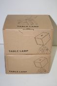2X BOXED MODERN WOOD DESIGN TABLE/DESK LAMPS COMBINED RRP £48.00Condition ReportAppraisal