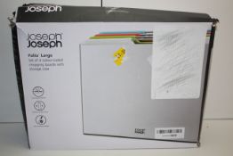 BOXED JOSEPH JOSEPH FOLIO LARGE SET OF 4 COLOUR-CODED CHOPPING BOARDS WITH STORAGE CASE RRP £50.