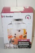 BOXED FINEDINE GLASS BEVERAGE DISPENSER WITH ICE INFUSER RRP £18.00Condition ReportAppraisal