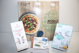 4X BOXED ASSORTED ITEMS TO INCLUDE PIZZA STONE & CUTTER, SEEMAB AUTOMATIC SOAP DISPENSER & OTHER (