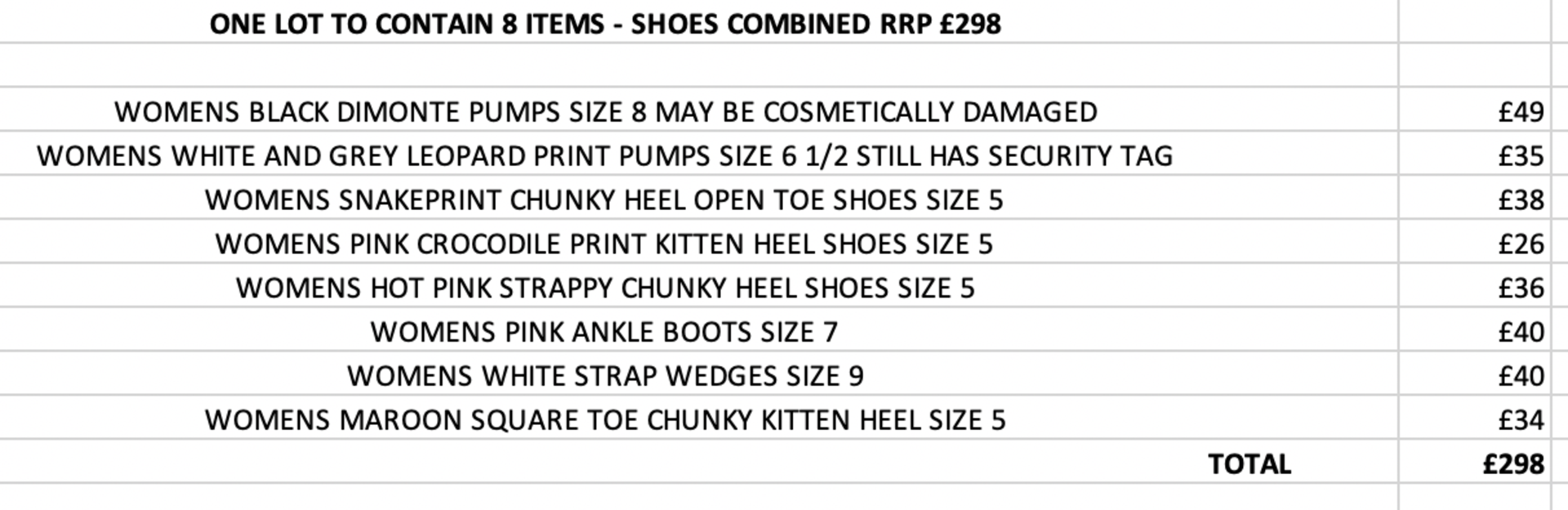 ONE LOT TO CONTAIN 8 ITEMS - SHOES COMBINED RRP £298 (1066)Condition ReportALL ITEMS ARE BRAND NEW