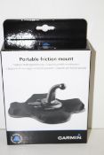 BOXED GARMIN PORTABLE FRICTION MOUNT RRP £19.75Condition ReportAppraisal Available on Request- All