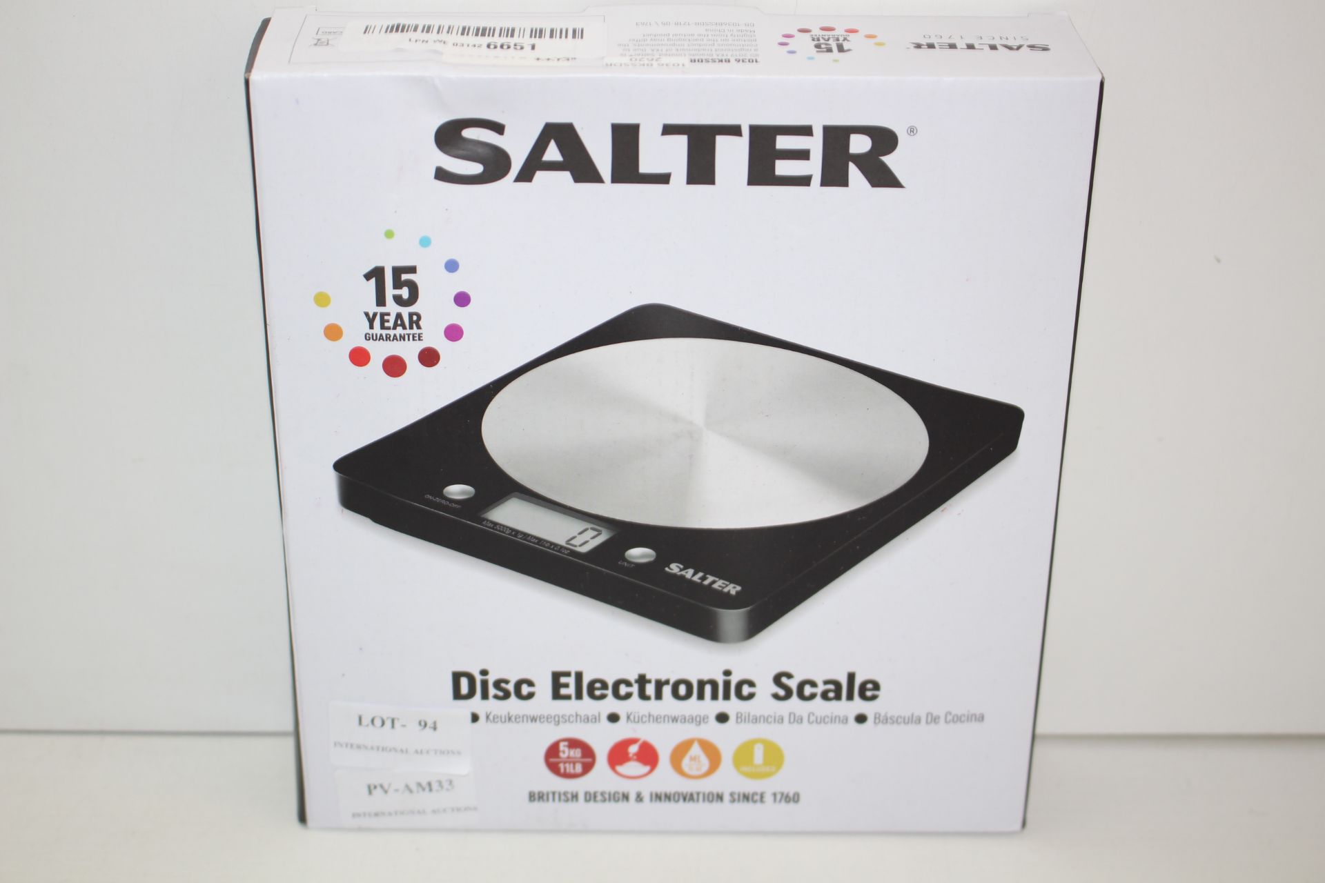 BOXED SALTER DISC ELECTRONIC SCALE RRP £16.99 Condition ReportAppraisal Available on Request- All