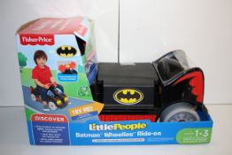 BOXED FISHER PRICE DISCOVER LITTLE PEOPLE BATMAN WHEELIES RIDE-ON RRP £34.99Condition