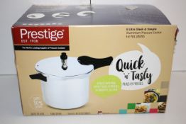 BOXED PRESTIGE QUICK 'N' TASTY 6 LITRE SLEEK & SIMPLE ALUMINIUM PRESSURE COOKER RRP £45.