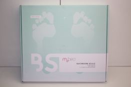 BOXED BS MYBEO BATHROOM SCALE GLASS DESIGN MODEL: WDP 303300 RRP £17.99Condition ReportAppraisal
