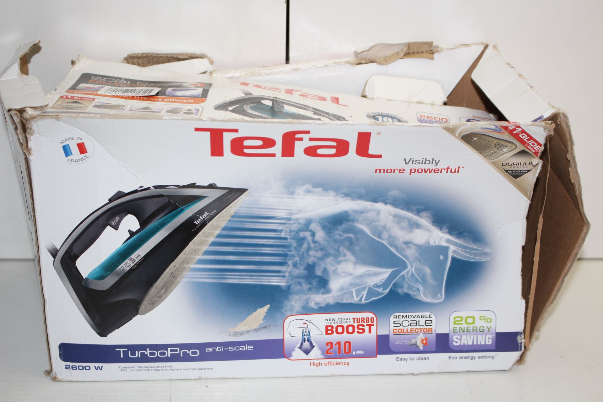 BOXED TEFAL TURBO PRO ANTI SCALE STEAM IRON 2600W RRP £84.97Condition ReportAppraisal Available on