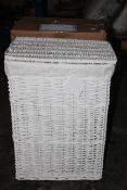 BOXED WHITE WHICKER LINED LAUNDRY BASKET LARGE RRP £42.87Condition ReportAppraisal Available on