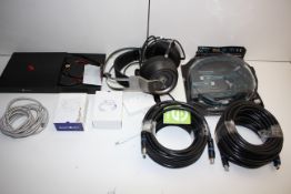 9X ASSORTED ITEMS TO INCLUDE SMART WATCHES HDMI CABLES LINKLIKE HEADPHONES & OTHER (IMAGE DEPICTS