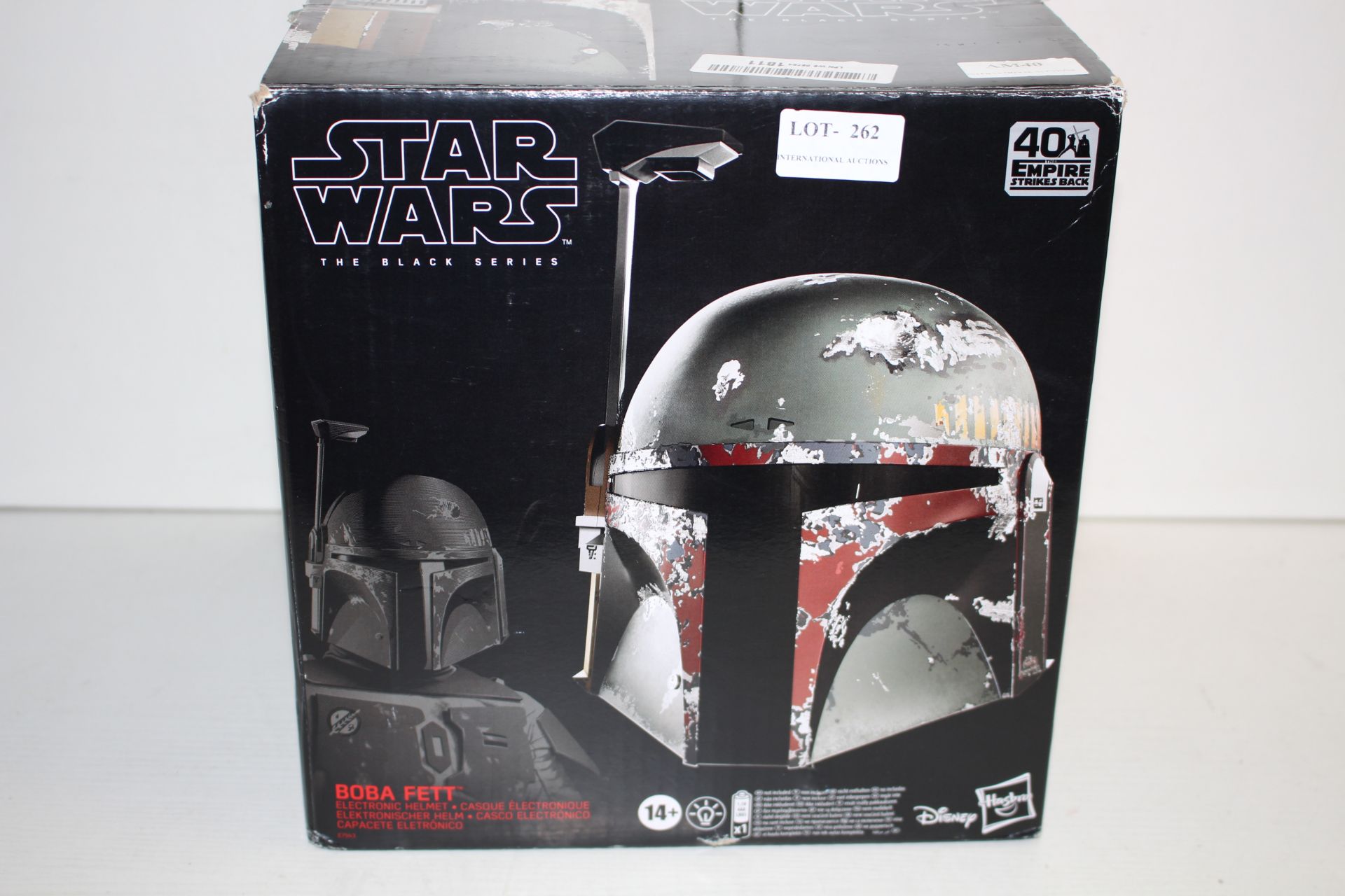 BOXED DISNEY STAR WARS HASBRO BOBA FET ELECTRONIC HELMET RRP £170.00Condition ReportAppraisal