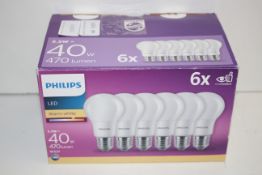 BOXED PHILIPS LED WARM LIGHT 470 LUMEN BULBS E27Condition ReportAppraisal Available on Request-