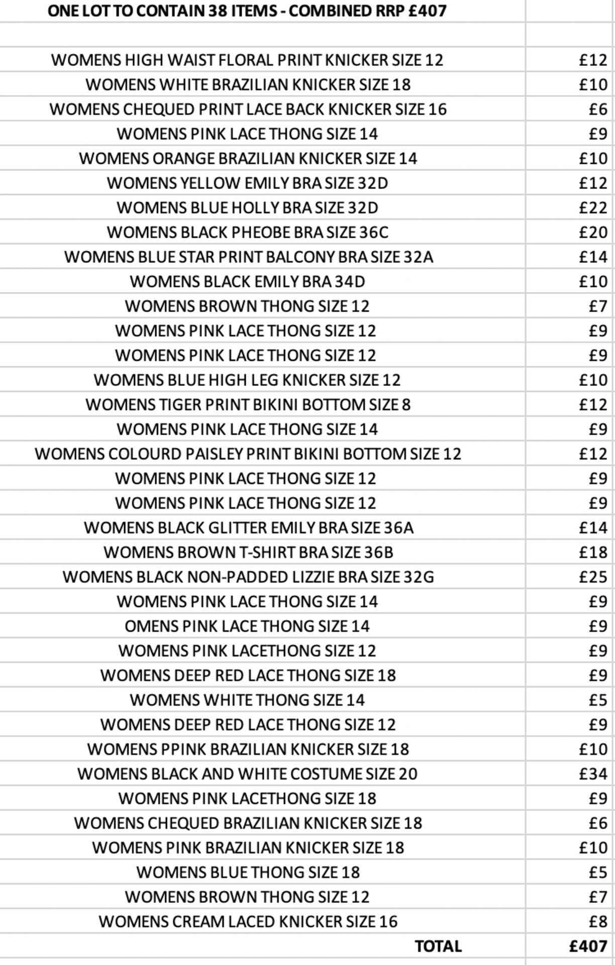 ONE LOT TO CONTAIN 38 NEXT ITEMS - COMBINED RRP £407 (1079)