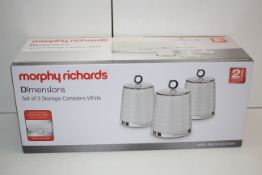 BOXED MORPHY RICHARDS DIMENSIONS SET OF 3 STORAGE CANISTERS WHITE RRP £23.49Condition