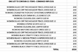 ONE LOT TO CONTAIN 15 NEXT ITEMS - CONBINED RRP £526 (1077)