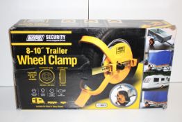 BOXED MAYPOLE 8-10" TRAILER WHEEL CLAMP RRP £47.89Condition ReportAppraisal Available on Request-