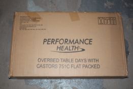 BOXED PERFORMANCE HEALTH OVERBED TABLE DAYS WITH CASTORS 751C RRP £50.00Condition ReportAppraisal