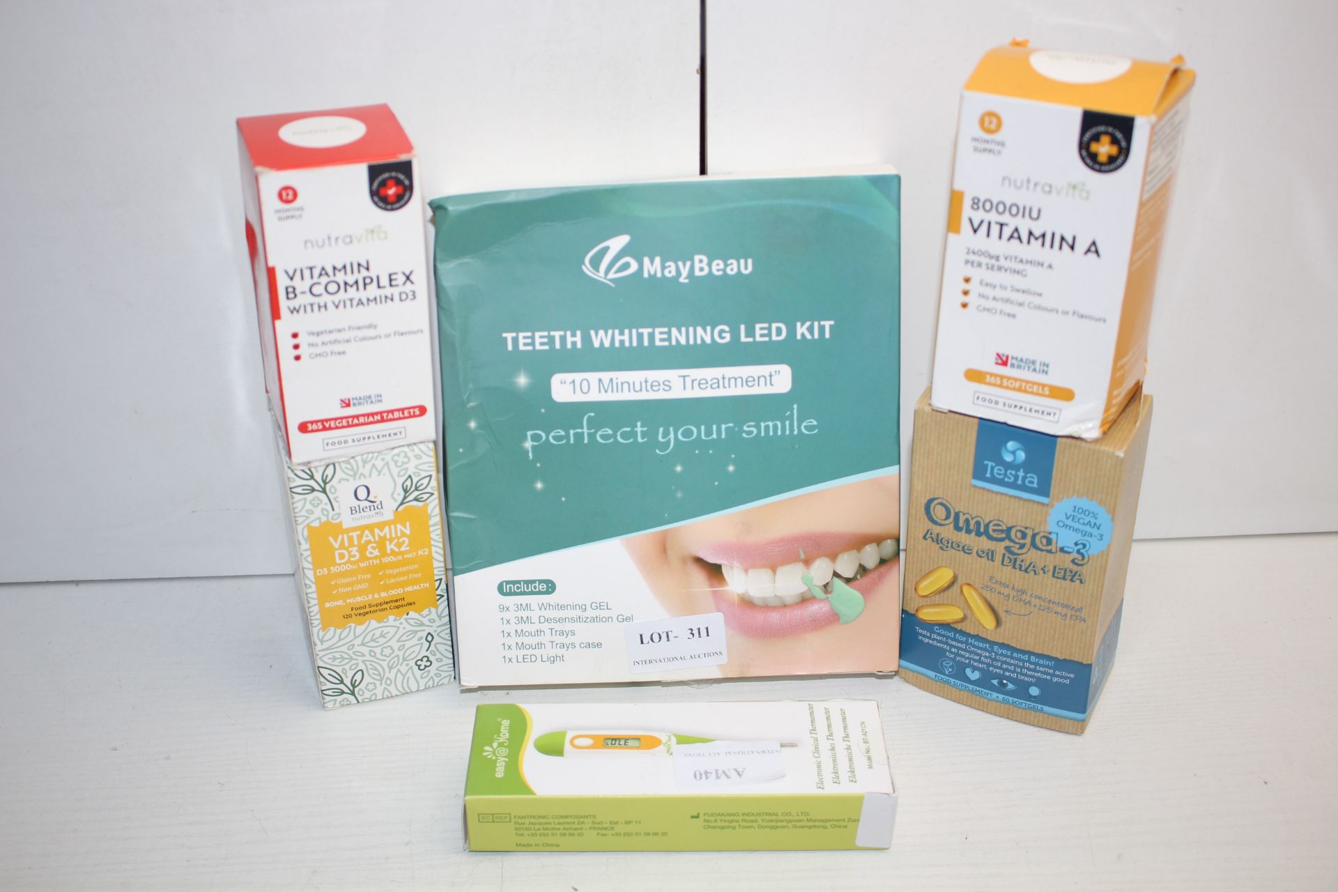 6X BOXED ASSORTED ITEMS TO INCLUDE TEETH WHITENING LED KIT & OTHER (IMAGE DEPICTS STOCK)Condition