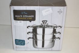 BOXED 3 TIER MULTI STEAMER STAINLESS STEEL Condition ReportAppraisal Available on Request- All Items