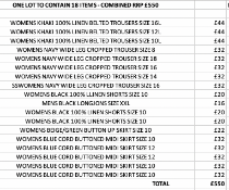 ONE LOT TO CONTAIN 18 NEXT ITEMS - COMBINED RRP £550 (1088)