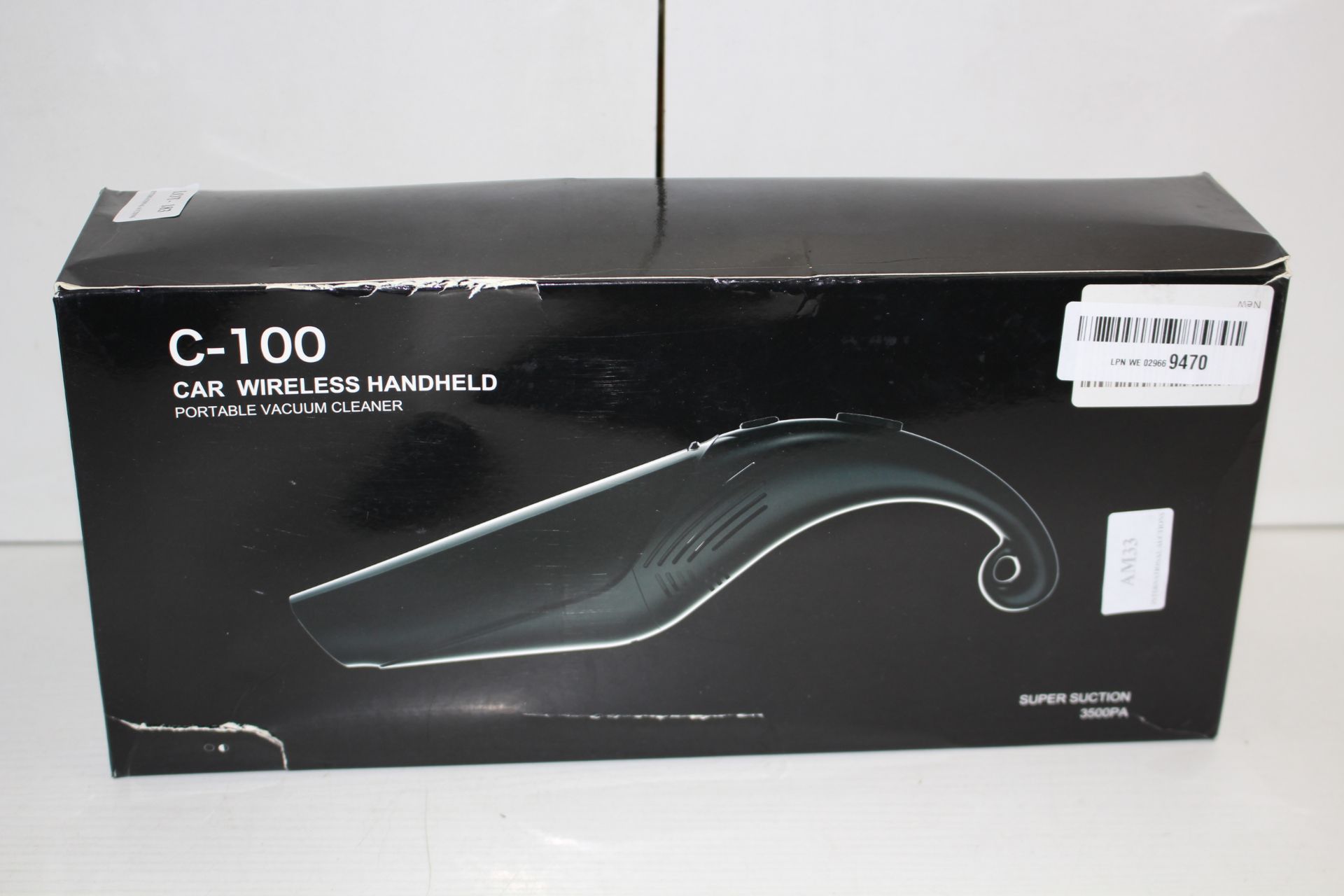 BOXED C-100 CAR WIRELESS HANDHELD PORTABLE VACUUM CLEANERCondition ReportAppraisal Available on