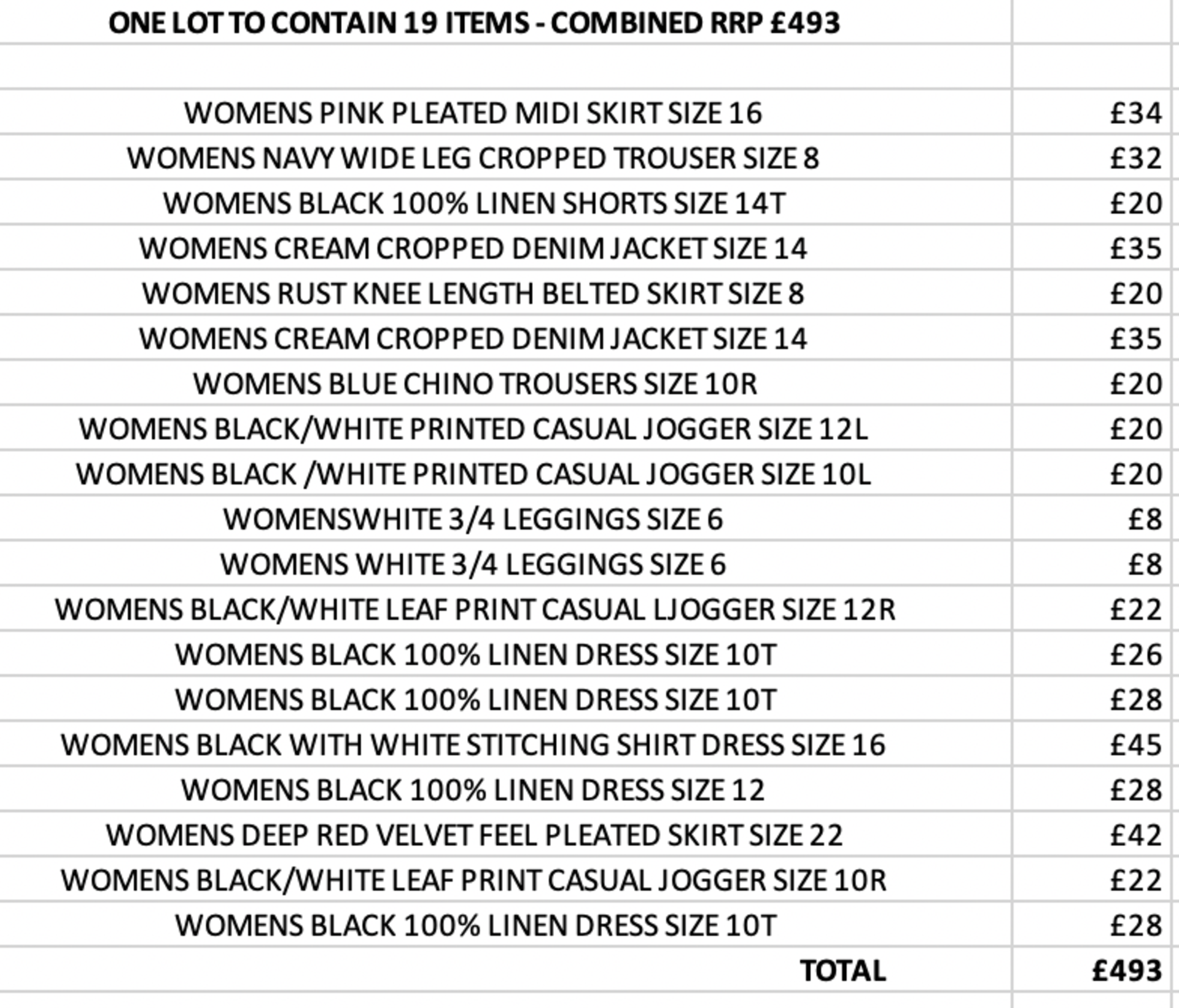 ONE LOT TO CONTAIN 19 NEXT ITEMS - COMBINED RRP £493 (1090)