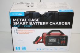 BOXED SIMPLY METAL CASE SMART BATTERY CHARGER 5AMP 6V/12V RRP £32.99Condition ReportAppraisal