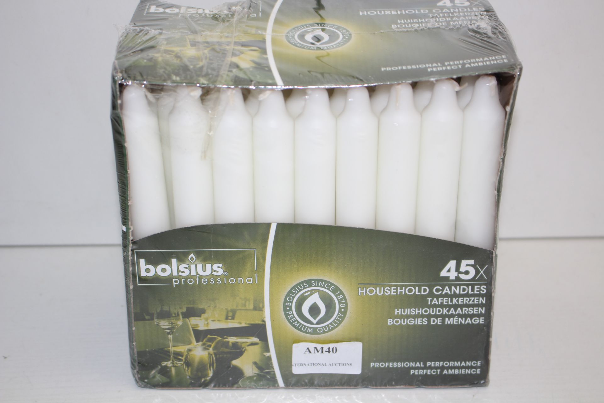 BOXED BOLSIUS 45X PACK HOUSEHOLD CANDLESCondition ReportAppraisal Available on Request- All Items