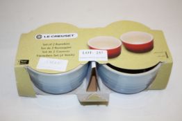 BOXED LE CREUSET SET OF 2 RAMEKINS RRP £19.68Condition ReportAppraisal Available on Request- All