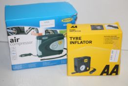 2X BOXED ASSORTED AIR COMPRESSOR/TYRE NFLATORS BY RING AND AA (IMAGE DEPICTS STOCK)Condition
