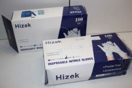 2X BOXED HIZEK DISPOSABLE NITRILE GLOVESCondition ReportAppraisal Available on Request- All Items