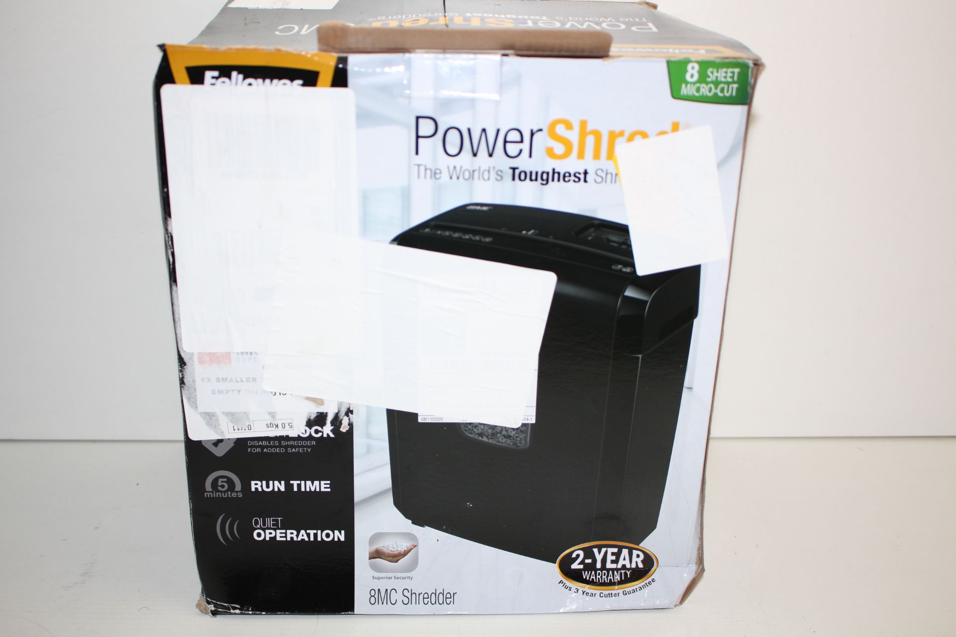 BOXED FELLOWES POWERSHRED 8MC SHREDDER RRP £79.99Condition ReportAppraisal Available on Request- All