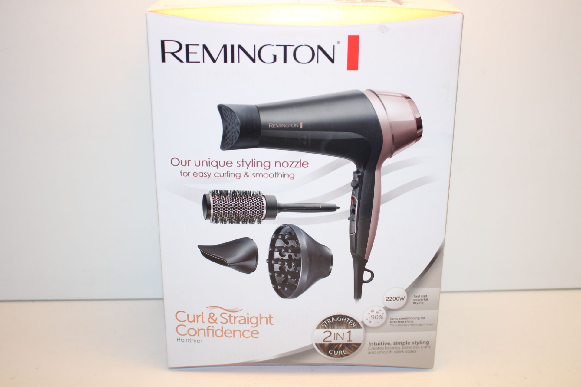 BOXED REMINGTON CURL & STRAIGHT CONFIDENCE HAIR DRYER RRP £32.95Condition ReportAppraisal