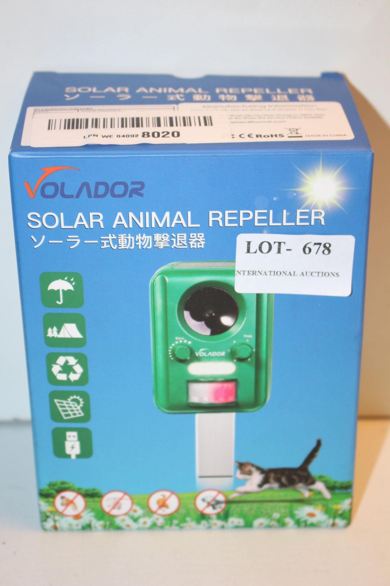 BOXED SOLADOR SOLAR ANIMAL REPELLER RRP £19.99Condition ReportAppraisal Available on Request- All