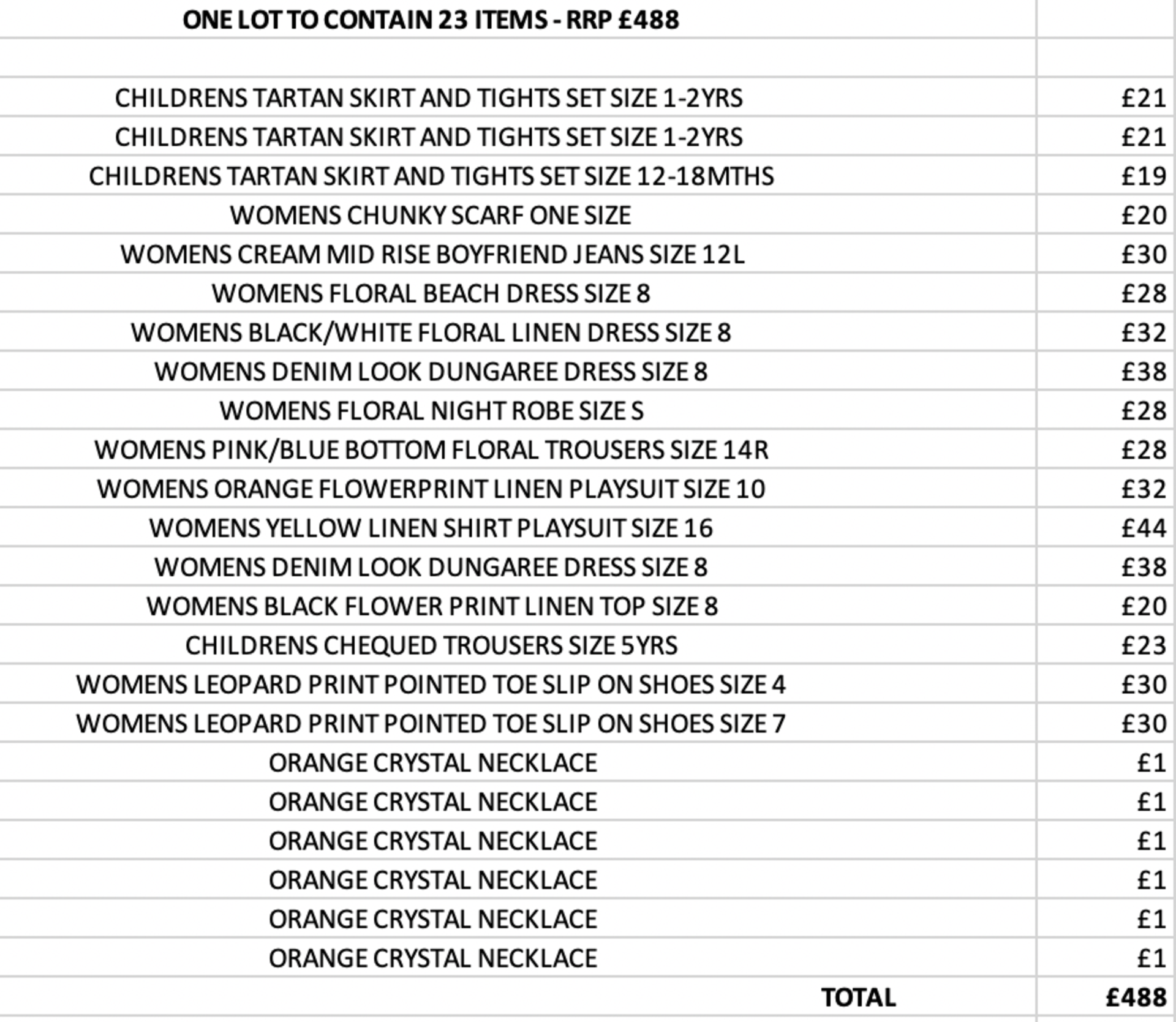 ONE LOT TO CONTAIN 23 ITEMS - RRP £488 (2018)