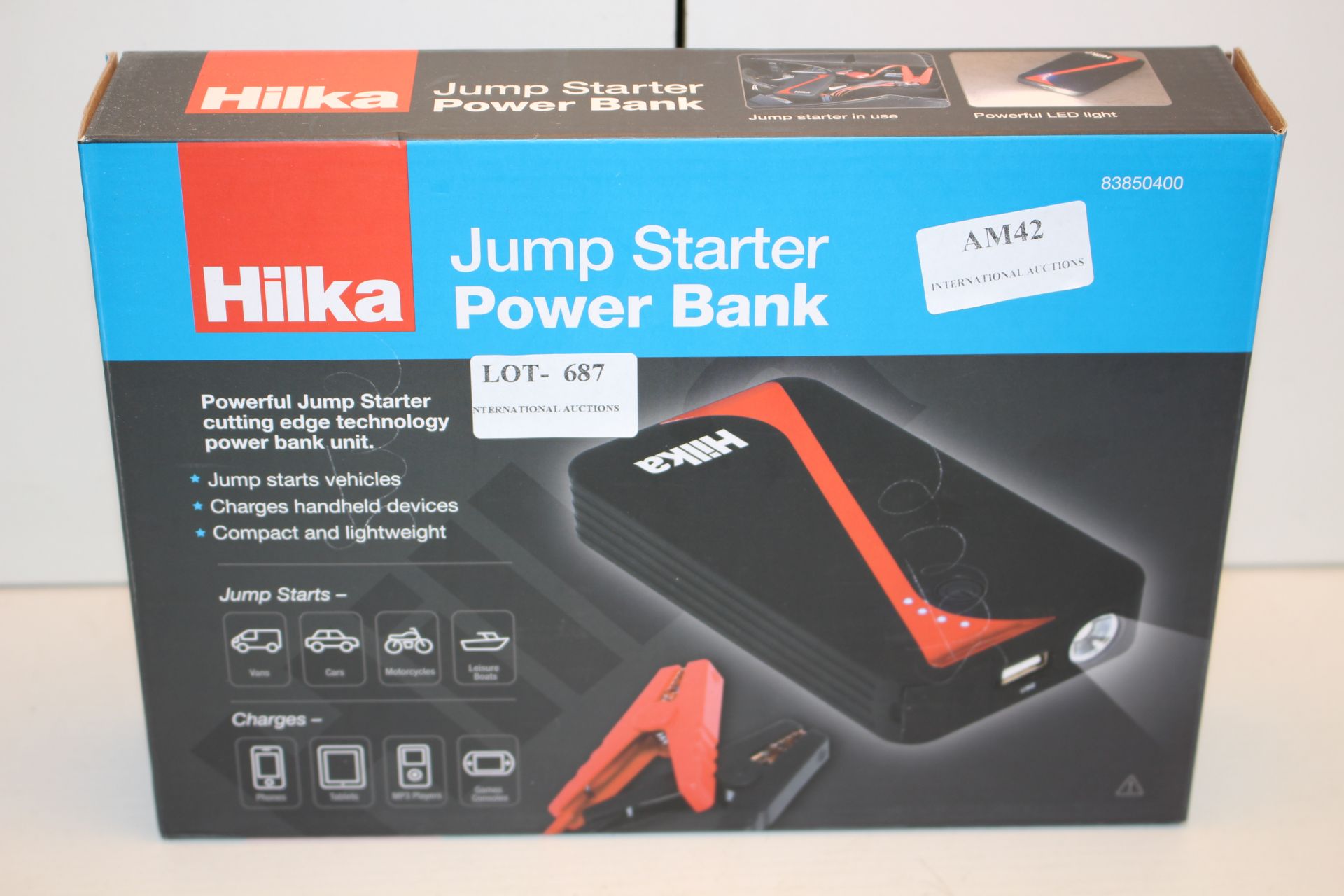 BOXED HILKA JUMP STARTER POWER BANK 83850400RRP £69.99Condition ReportAppraisal Available on