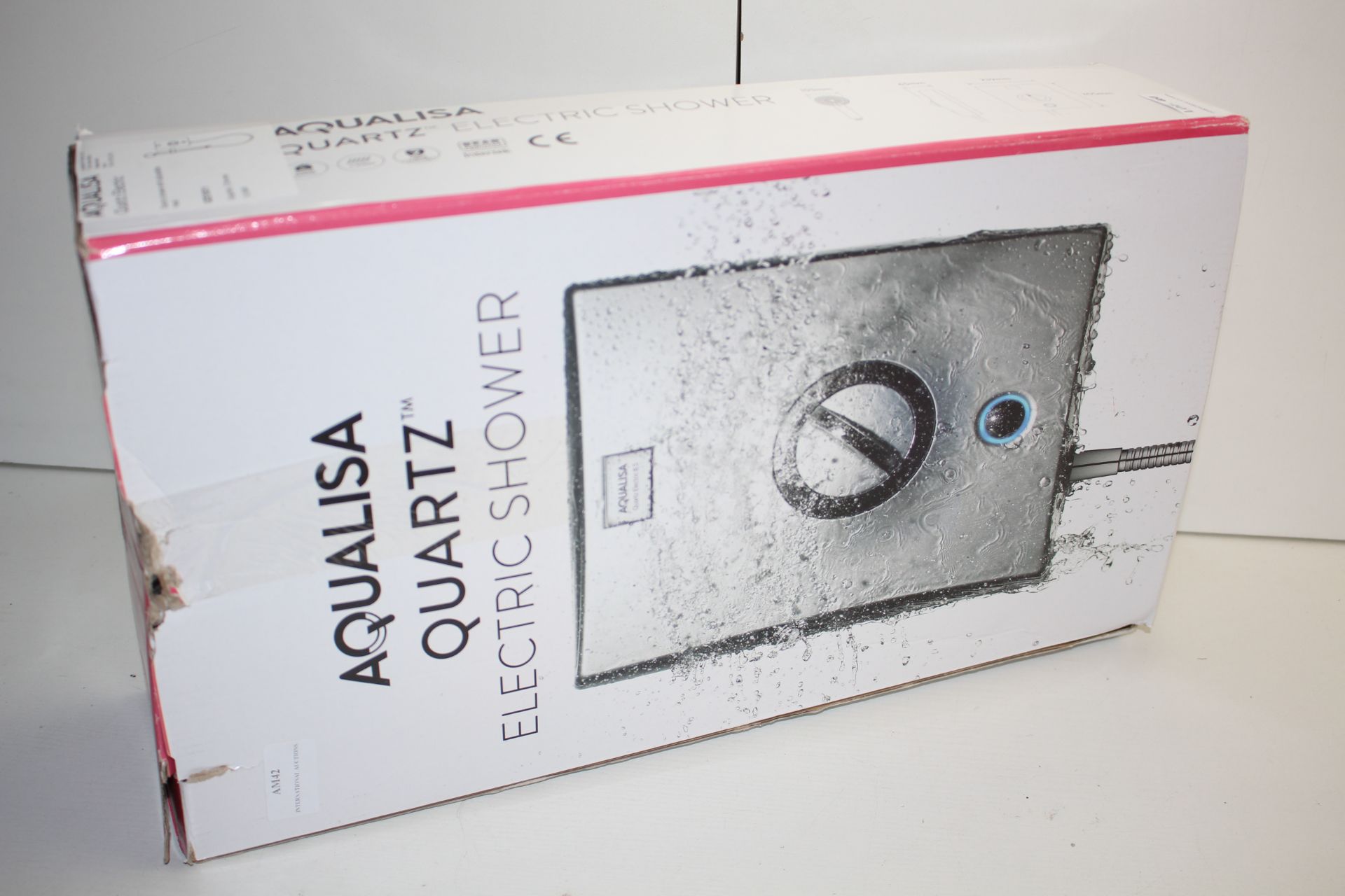 BOXED AQUALISA QUARTZ ELECTRIC SHOWER WITH ADJUSTABLE HEAD QZE10511 GRAPHITE/CHROME RRP £253.