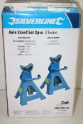 BOXED SILVERLINE AXLE STAND SET 2PCE 3 TONNE RRP £24.70Condition ReportAppraisal Available on