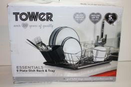 BOXED TOWER ESSENTIALS 9 PLATE DISH RACK & TRAY RRP £19.99Condition ReportAppraisal Available on
