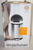 BOXED SIMPLEHUMAN 10L STAINLESS STEEL STEP-CAN RRP £44.95Condition ReportAppraisal Available on