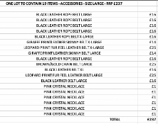 ONE LOT TO CONTAIN 19 ITEMS - ACCESSORIES - SIZE LARGE - RRP £237 (2010)