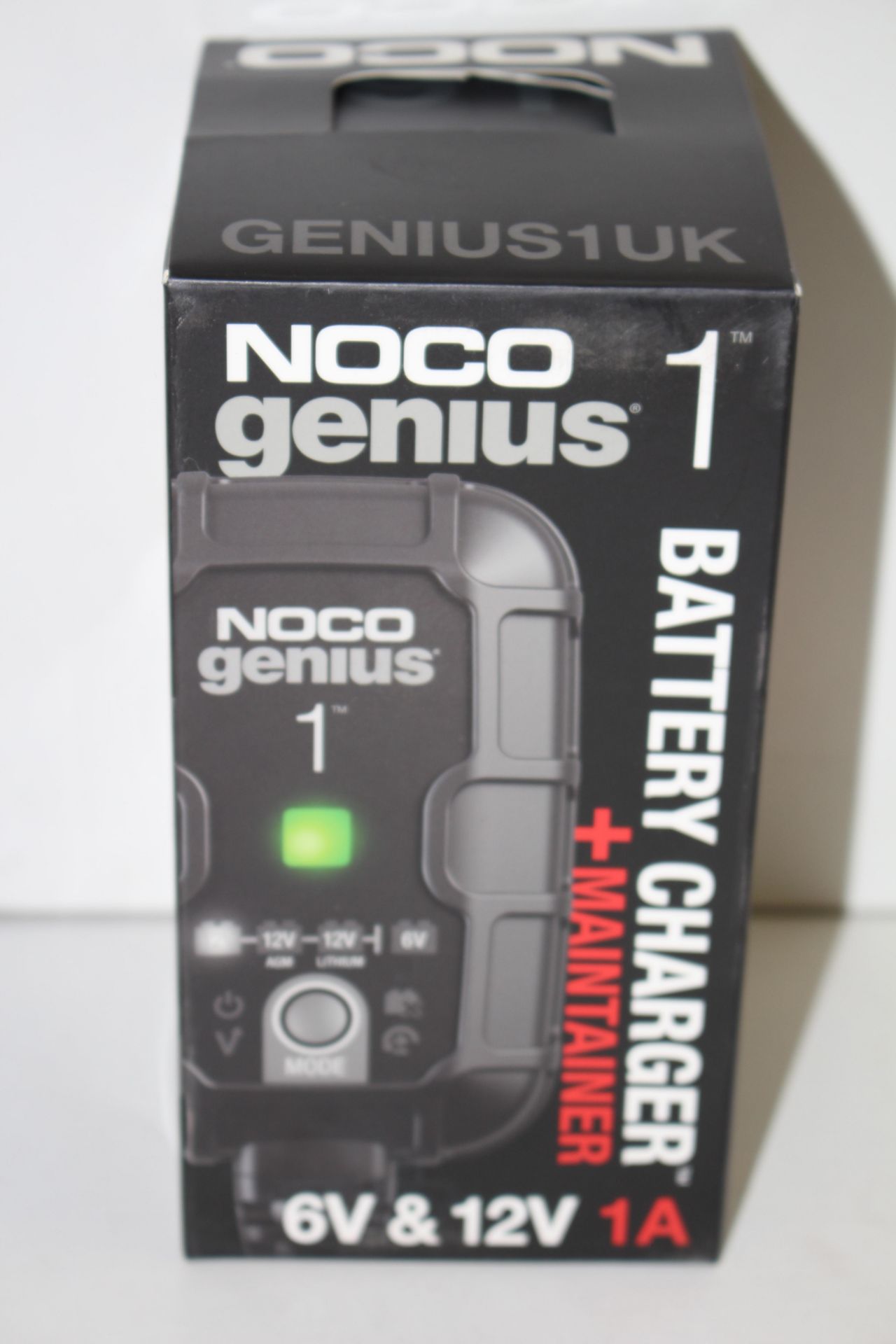 BOXED NOCO GENIUS 1 BATTERY CHARGER + MAINTAINER RRP £69.99Condition ReportAppraisal Available on